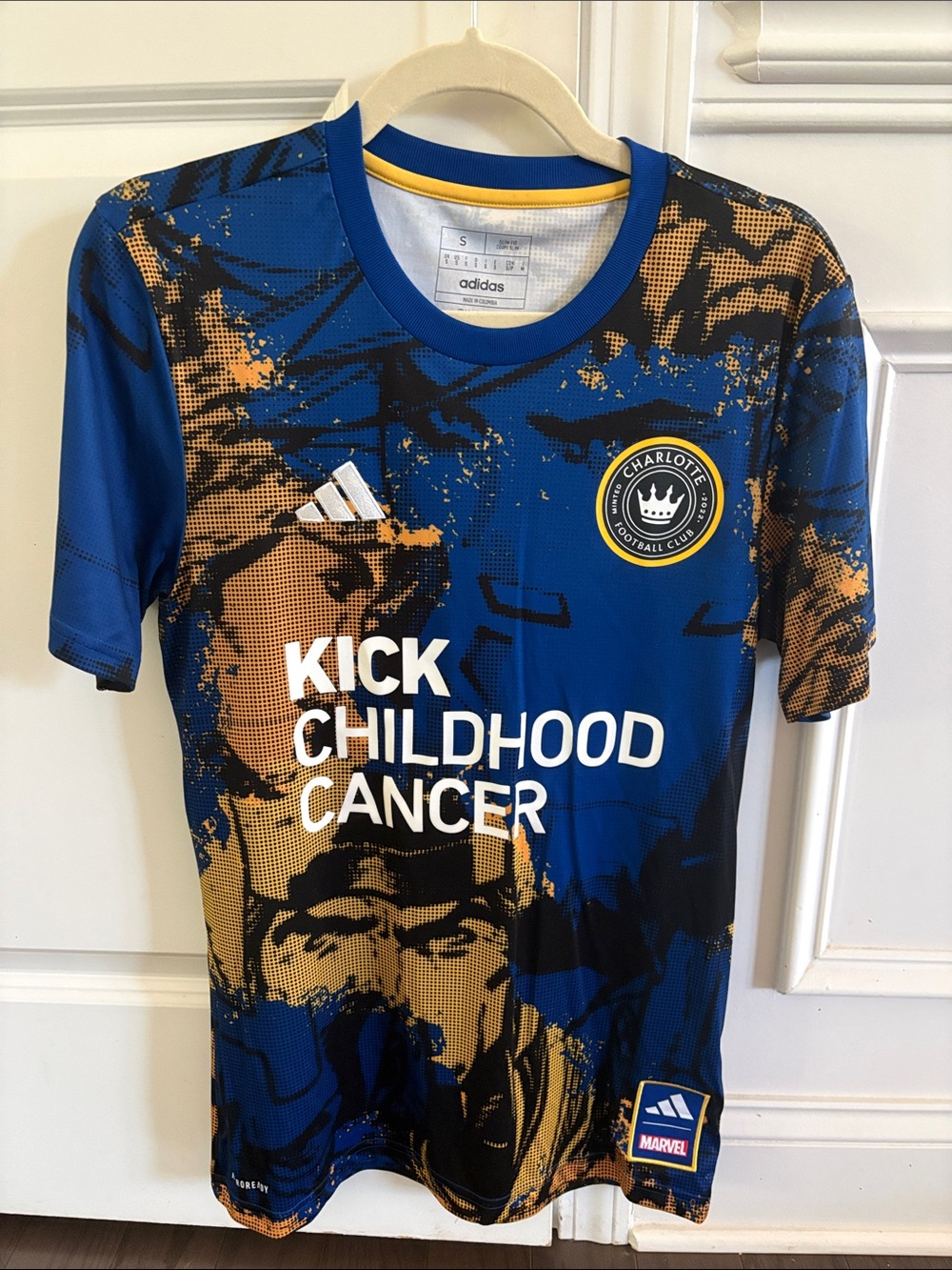 adidas Charlotte FC Blue & Gold 'Kick Childhood Cancer' Soccer Jersey